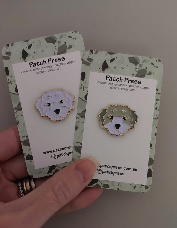 Maltese / Shih Tzu Puppy Dog Enamel Pin