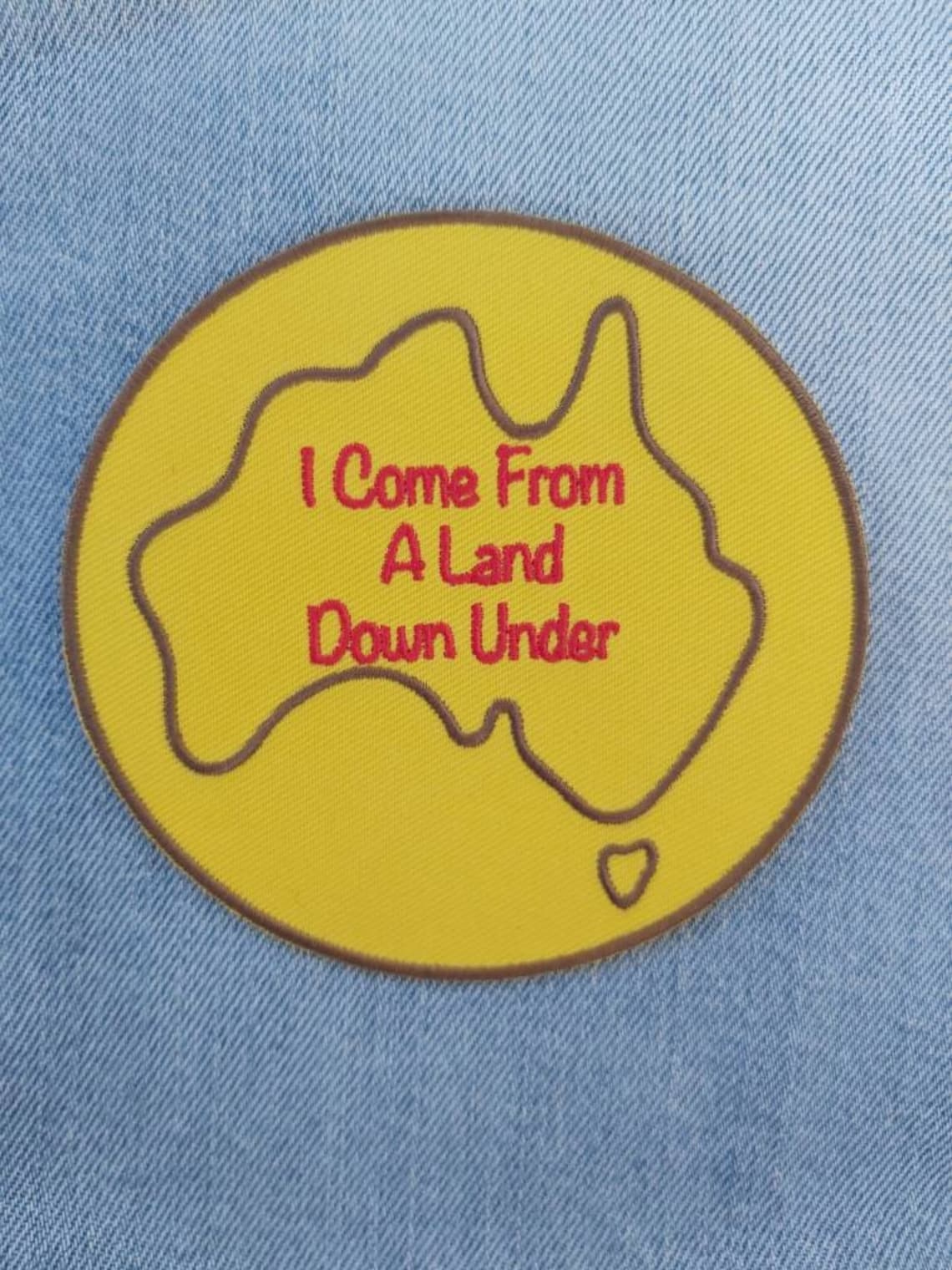 I Come From A Land Down Under Remix I Come From A Land Down Under Aussie Saying Iron on Patch | Etsy