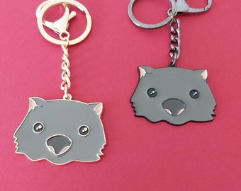 Wombat Enamel Keychain - keyring, bag charm
