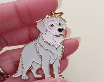 Maremma Dog Enamel Keychain - keyring, bag charm
