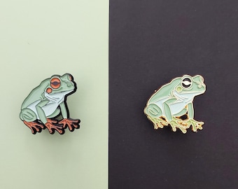 Green Tree Frog Enamel Pin V2