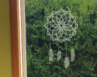 Etched vinyl dream catcher decal