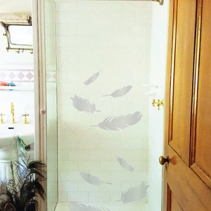 Etched vinyl feather decals