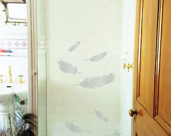 Etched vinyl feather decals