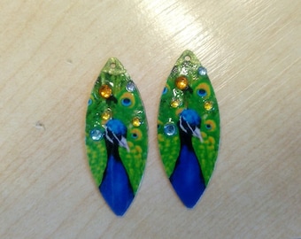 handmade creation Enamelled Raw Brass Marquise Charms
