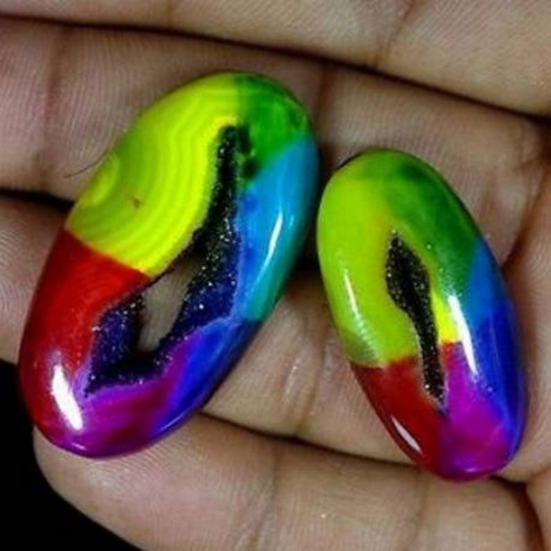 LARGE AFRICAN NATURAL RAINBOW JASPER CABOCHON