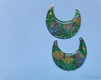 artisanal gold metal moon charm for creation