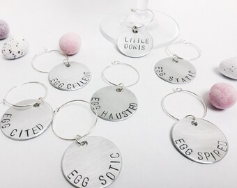 Easter wine charms, funny glass charms