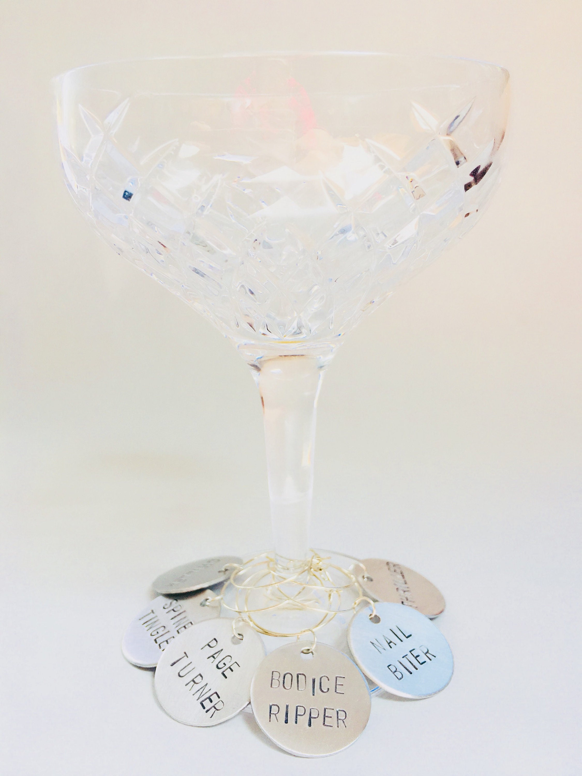 Book Club Wine Glass Charms Etsy UK