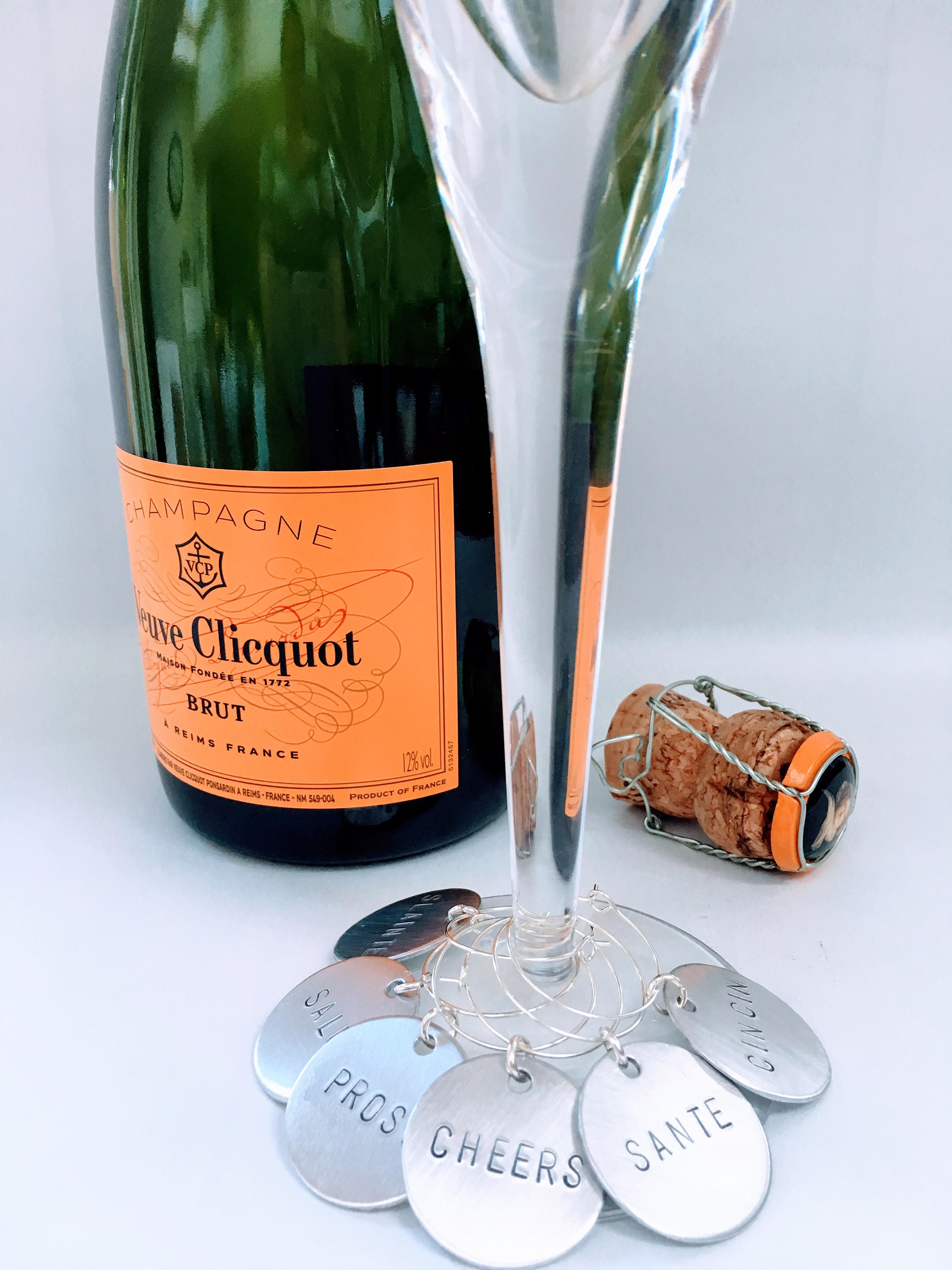 Hand Stamped Wine Glass Charms Silver Wine Charms Wine Glass Etsy UK