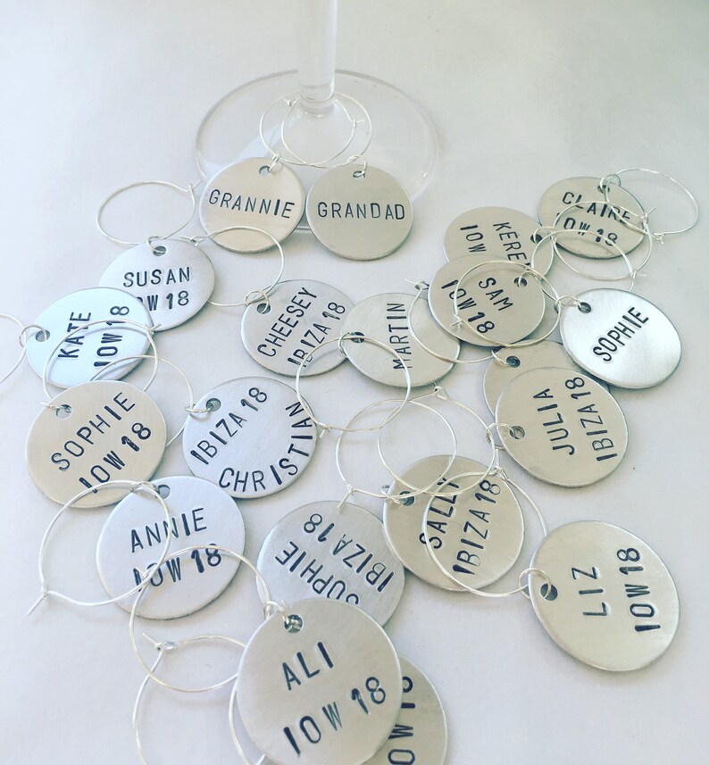 Personalised Wine Charms Custom Wine Glass Charms - Etsy UK