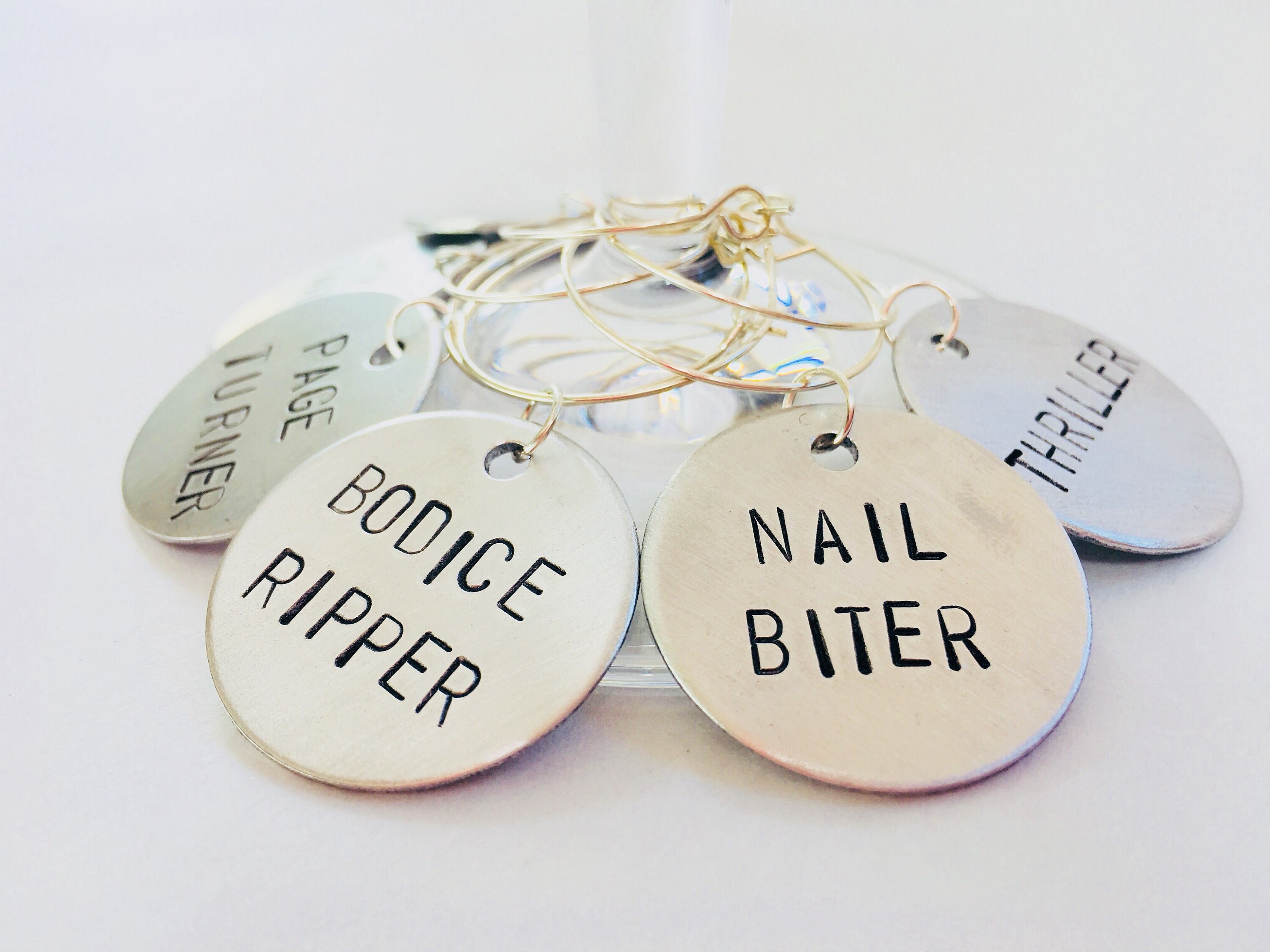 Book Club Wine Glass Charms Etsy UK