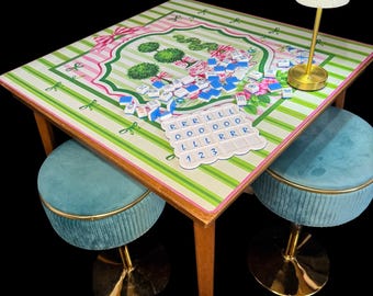 Tapete de juego de Mahjong Trio of Topiaries de 31,5 x 31,5 cm.