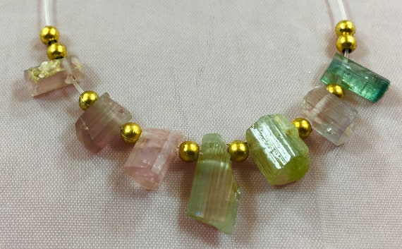 1 Strand Mix Color Tourmaline Crystals @MA15