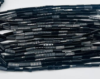 Natural Black Tourmaline Crystal Strand Gemstone Beads