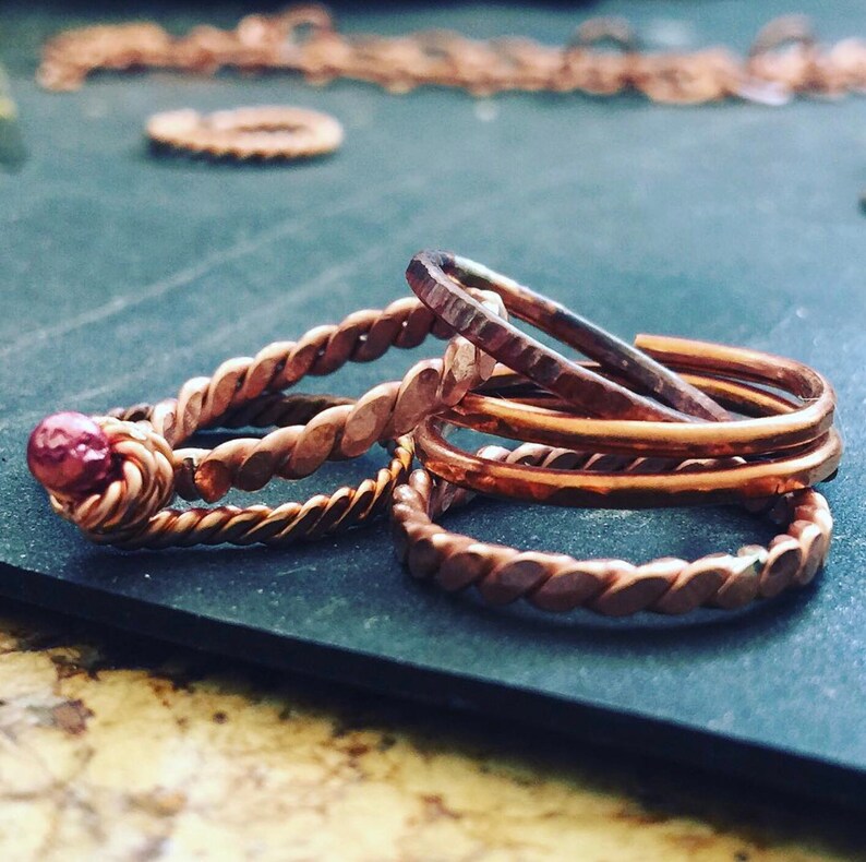Copper Triangle Rings Copper Rings - Etsy