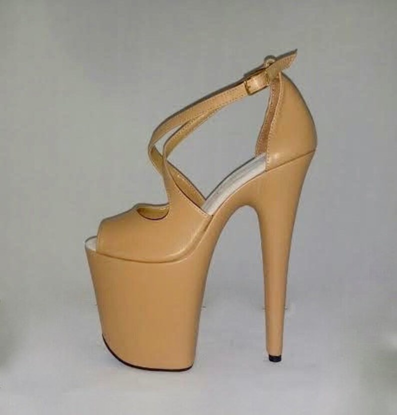 Pole dancing shoes custom made exotic heels nude genuine Etsy