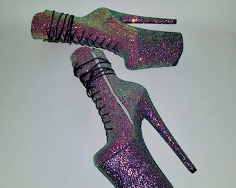 Pole Boots Pole Dancing Boots Glitter Boots Vegan Boots Pole Dancer Boots Custom Made Boots Exotic Dancer Boots Exotic Dancer Shoes