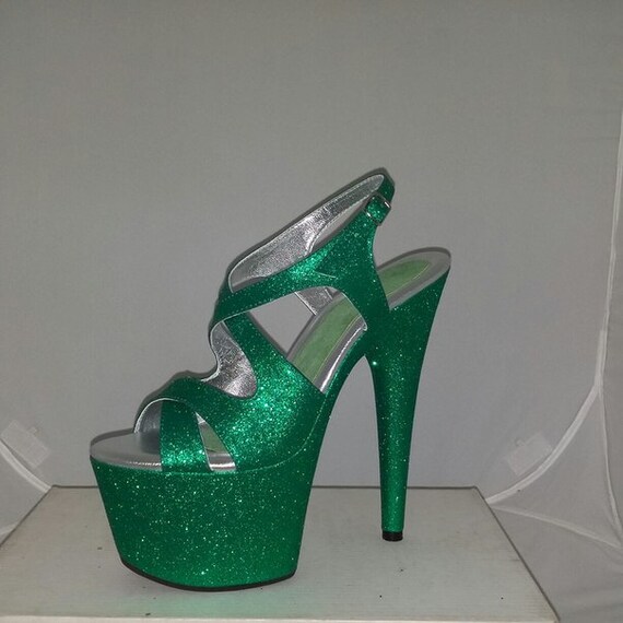 green stripper heels