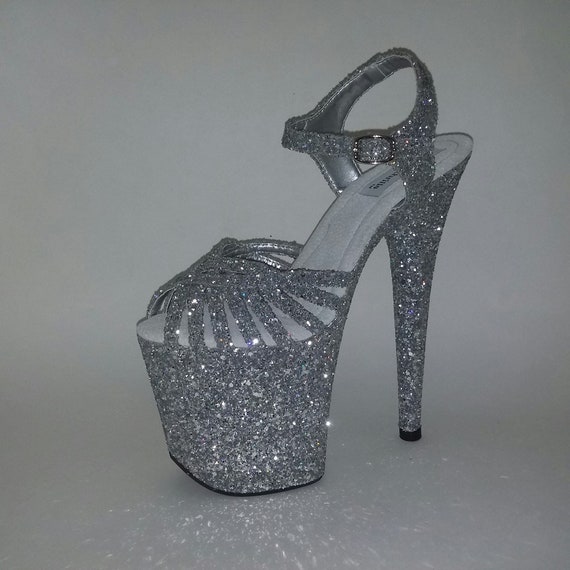 silver glitter dance shoes