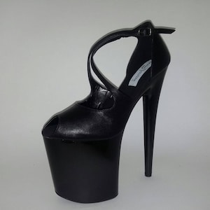 Pole Dancing Shoes Stripper Shoes Exotic Dancer Shoes Club Wear Heels Handmade Shoes Custom Shoes Black Leather Heels Shoes Sizes 4-14