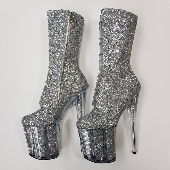 silver bling boots