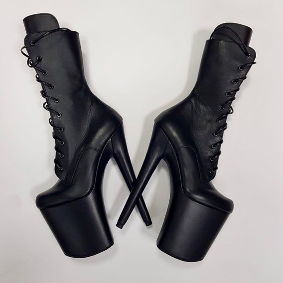 British style mens fashion party nightclub dress platform boots black white  shoes cowboy genuine leather boot