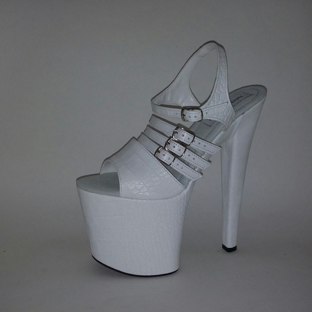 Exotic Dancer Shoes Pole Dancer Heels Striptease Shoes White Etsy