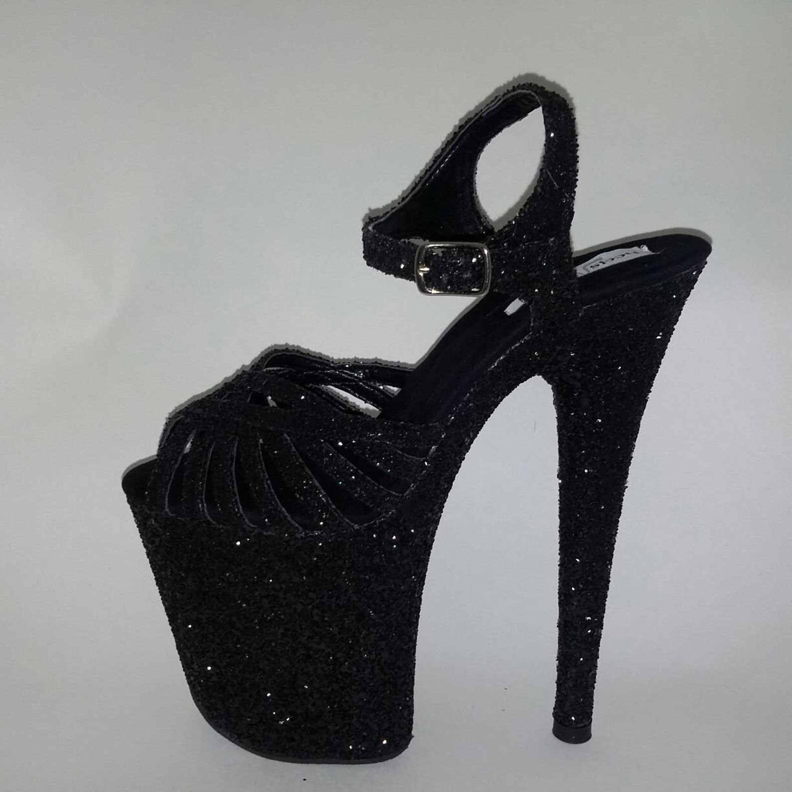 Pole Dancing Shoes Exotic Dancer Heels Pink Glitter Heels High Etsy