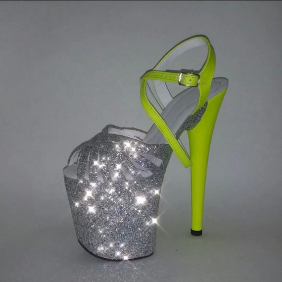 Rose Gold Glitter Platform Stripper Exotic Pole Dancer Heels Ankle Boots  Pleaser | eBay