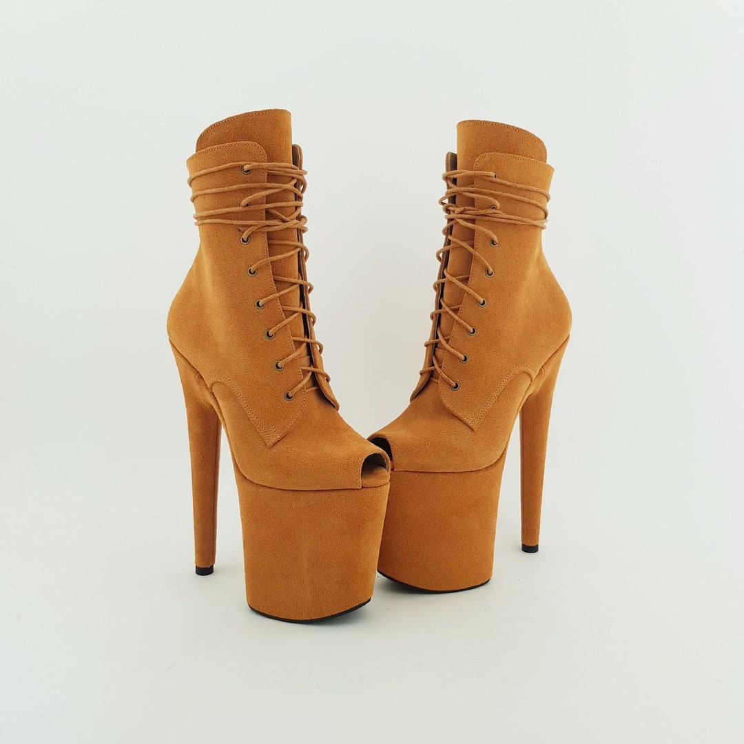 Mandarin Genuine Suede Pole Boots Pole Dancer Boots Ankle Boots Pole