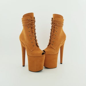 Mandarin Genuine Suede Pole Boots Pole Dancer Boots Ankle Boots Pole Dancing Shoes Pole Dancing Heels Pole Fit Striper Boots Exotic Shoes