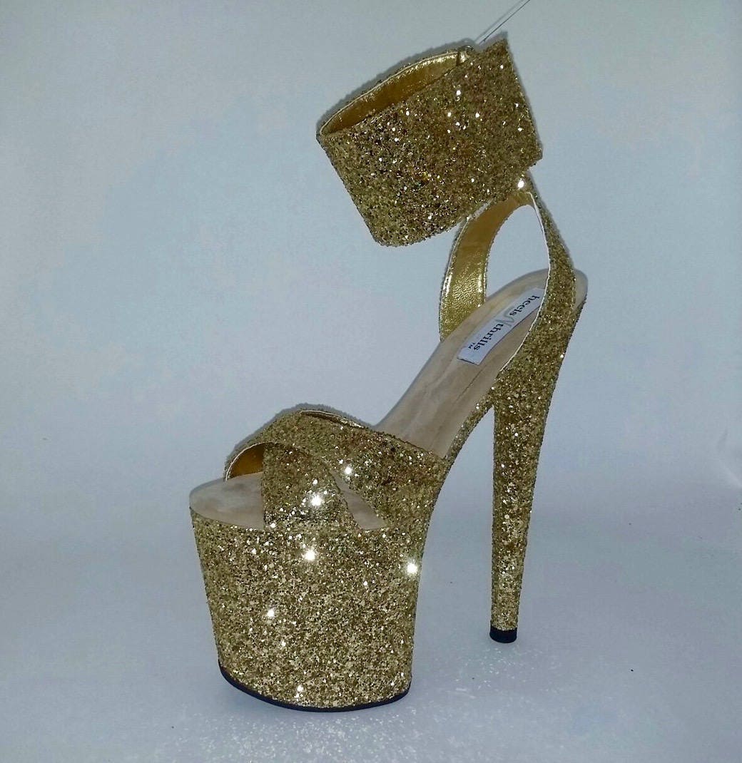 Pole Dancing Shoes Custom Made Shoes Exotic Dancer Shoes Gold Etsy