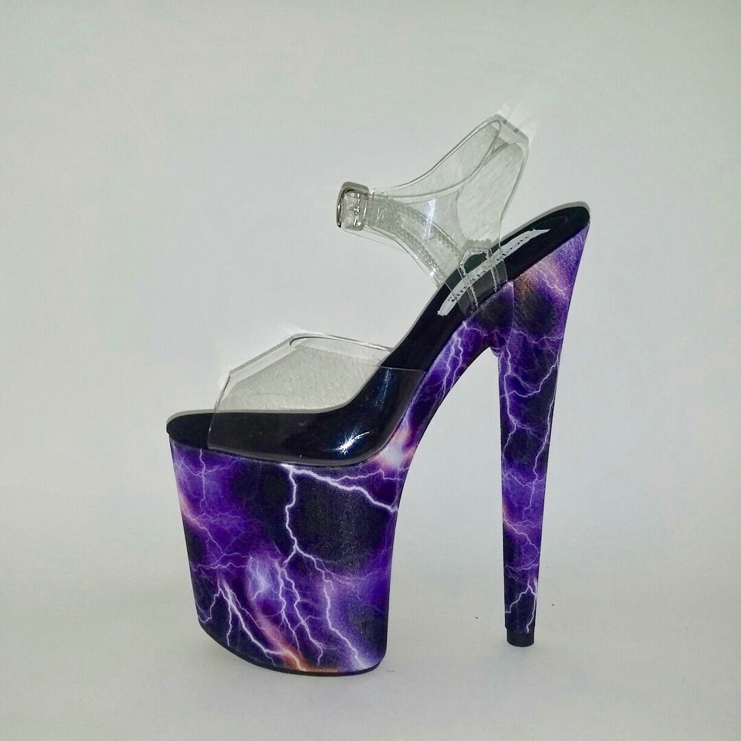 Pole dancing shoes custom made exotic sexy multicolored satin Etsy