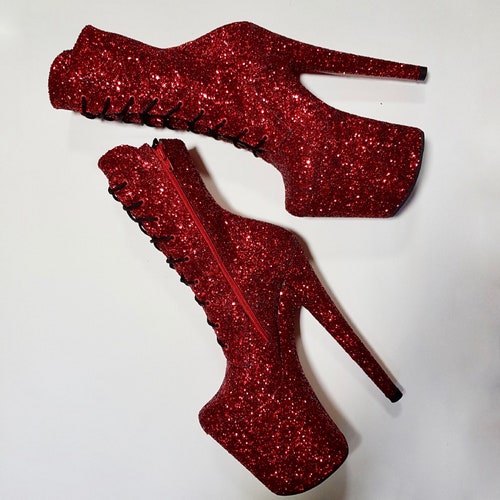 sparkly red boots