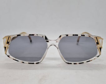 Vintage CAZAL 352 Col. 748 sunglasses 80s black white frame gray lenses West Germany pearl mother sunglasses case mint condition unworn