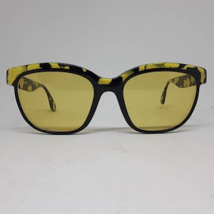 Vintage SUNJET BY CARRERA 5255 sunglasses yellow black frame 80s sunglasses 1980s yellow lenses new old stock