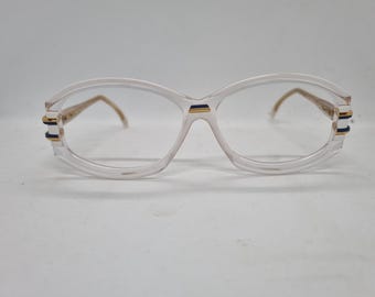 Gafas vintage CAZAL 198 Col. 180 de los años 80, montura blanca y azul, estilo Hip Hop, fabricadas en Alemania Occidental. Incluye estuche y está en perfecto estado.