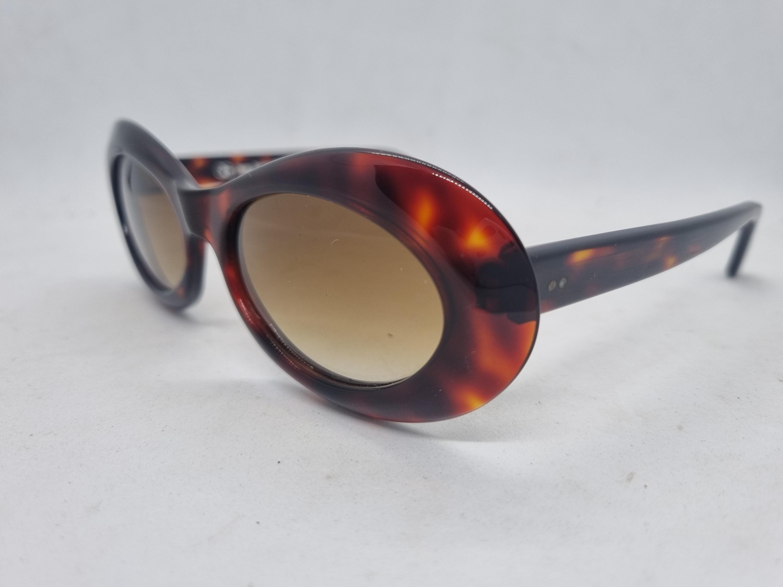 Vintage OLIVER GOLDSMITH BUDE Dark Tortoiseshell Sunglasses 90s