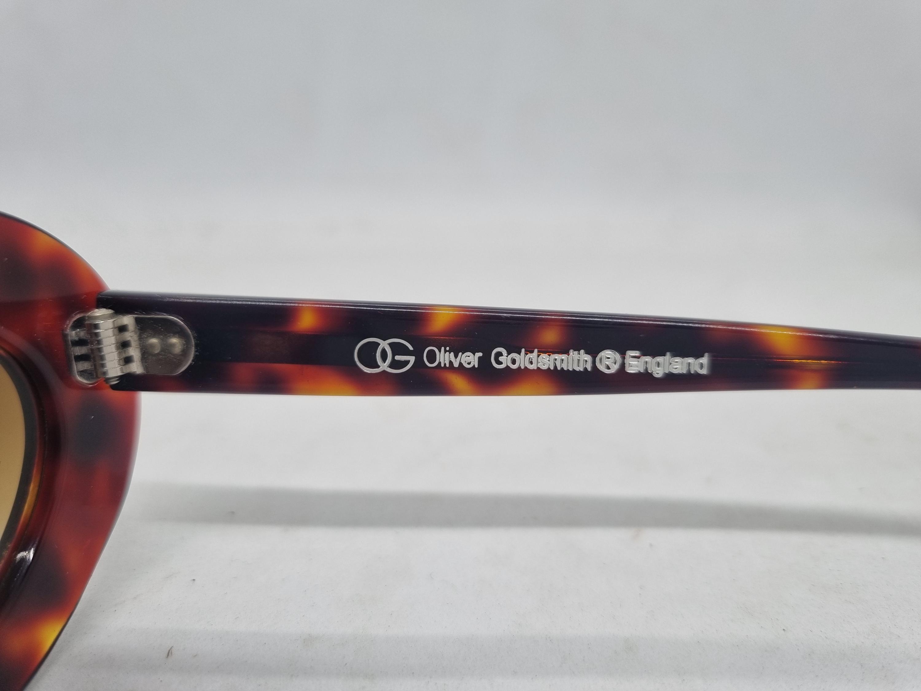 Vintage OLIVER GOLDSMITH BUDE Dark Tortoiseshell Sunglasses 90s