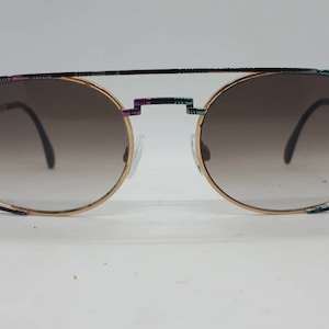 Vintage CAZAL 967 sunglasses 80s multicolor HipHop brown gradient lenses gold sunglasses 1980s case near mint