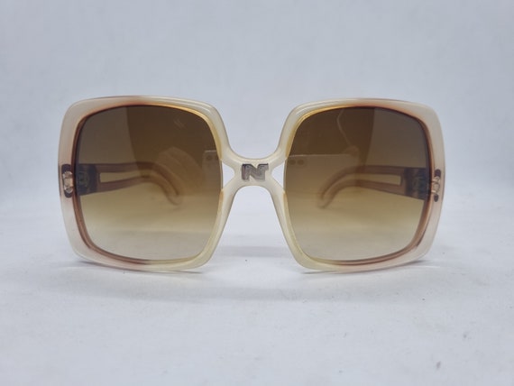 Vintage NINA RICCI OVERSIZE Sunglasses 70s Brown Frame 1970s