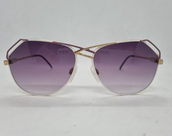 Vintage CAZAL 229 sunglasses  80s purple white frame 1980s  Hip Hop purple lenses case West Germany case mint condition