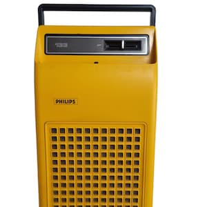 Vintage PHILIPS 133 turntable portable turntable 70s portable record player 1970s yellow battery and power space age near mint condition