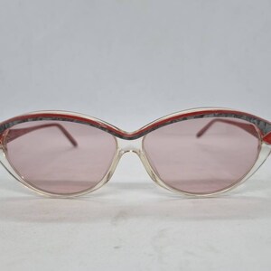Vintage ALAIN MIKLI A.M 84 0105 sunglasses handmade 80s glasses red gray frame red lenses 1980s Made in France new old stock unworn