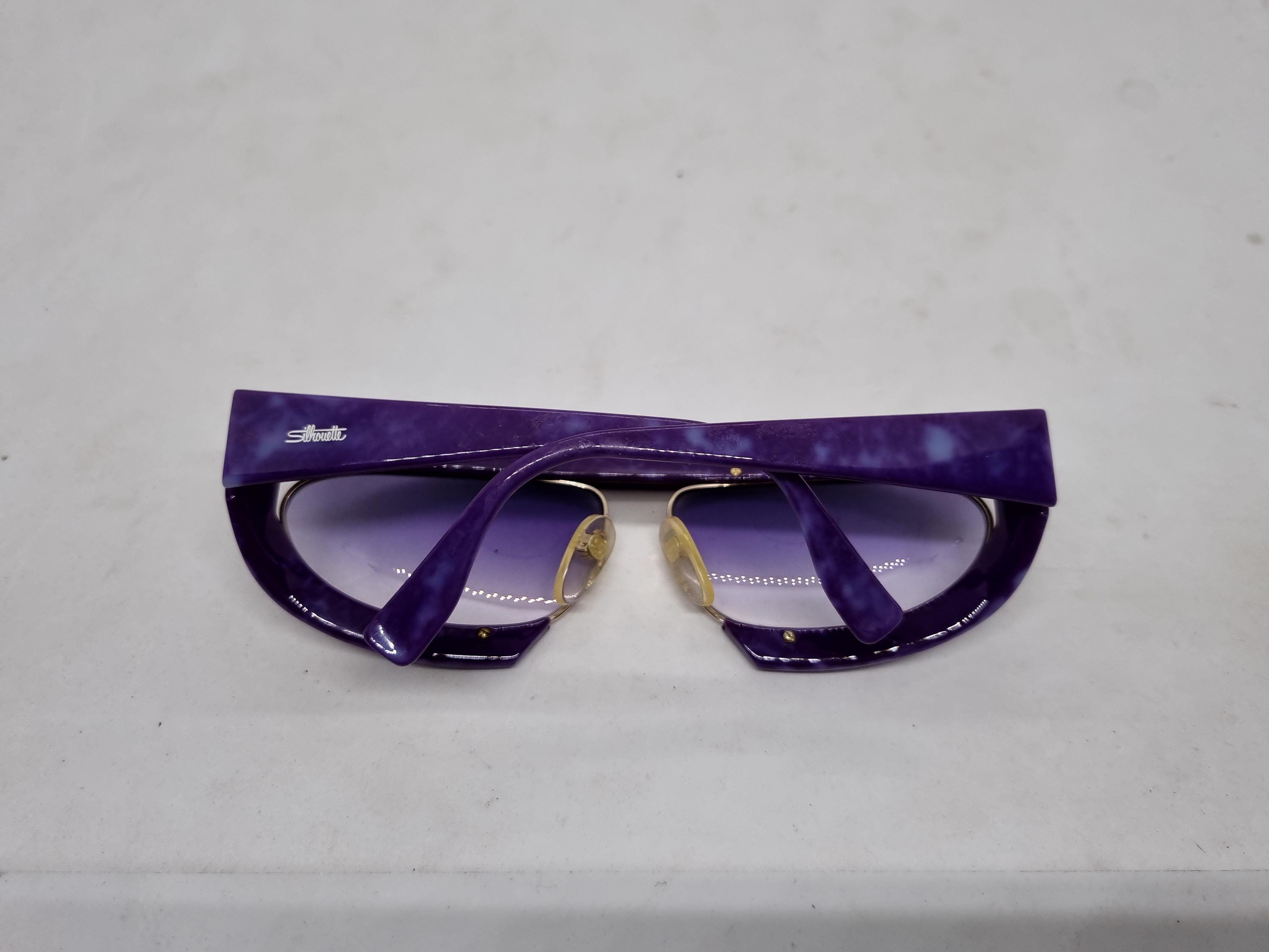 Vintage SILHOUETTE M 8020 Sunglasses 80s Purple Acetate 