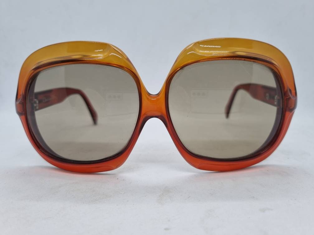 Vintage CHRISTIAN DIOR OVERSIZE Sunglasses 70s Light Brown
