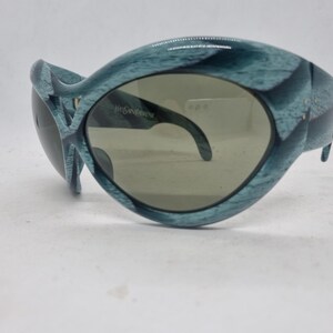 Vintage YVES SAINT LAURENT Sunglasses Oversize Turquoise Big