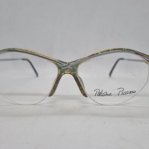 Vintage PALOMA PICASSO 3817 glasses 80s optyl frame green cateye dummy lenses glasses 1980s Made in Austria case mint condition unworn