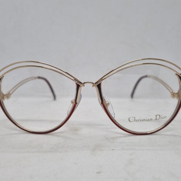 Vintage CHRISTIAN DIOR 2535 glasses 80s optyl double frame red gold frame 1980s dummy lenses glasses unworn mint condition